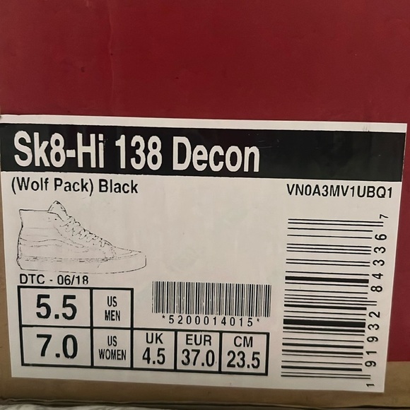 Vans SK8-Hi 138 Decon SF Trainers | Wolf Pack/ Black | NEW IN BOX!!!🐺🖤🤎🐺 - Picture 8 of 10